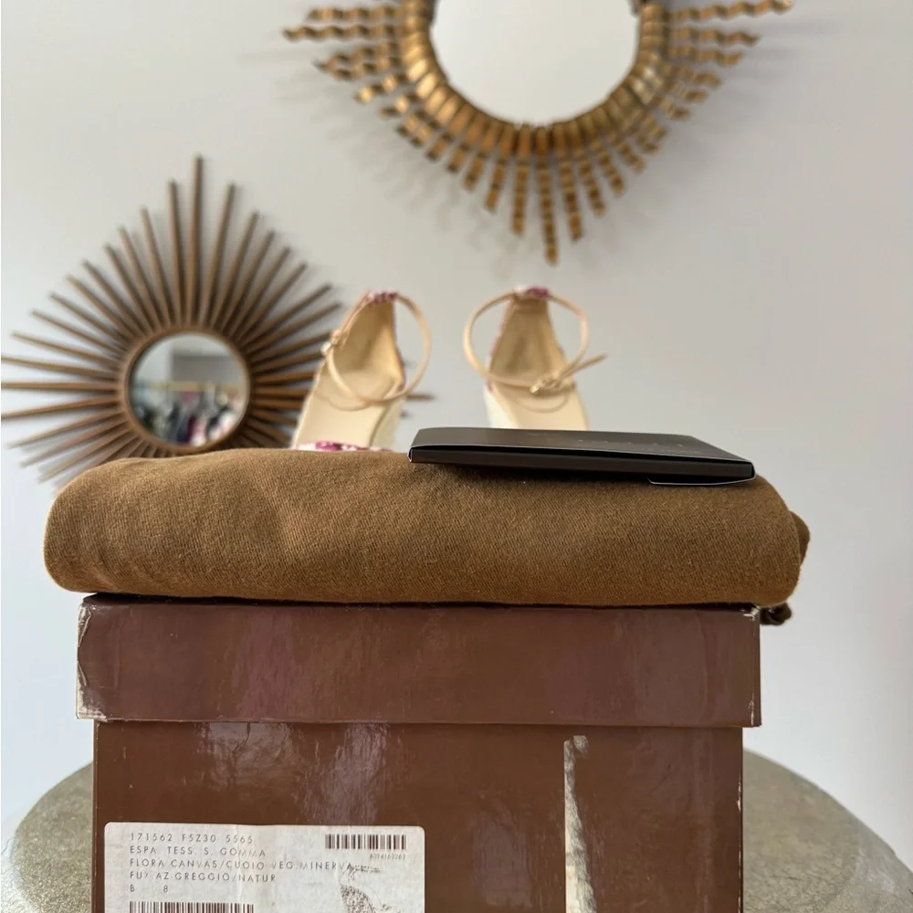 GUCCI - Floral Espadrille Wedge Sandals - Picture 14 of 14